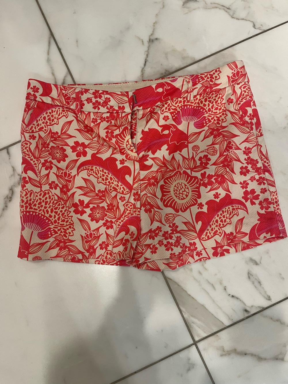 Kenar Red Floral Bermuda Shorts